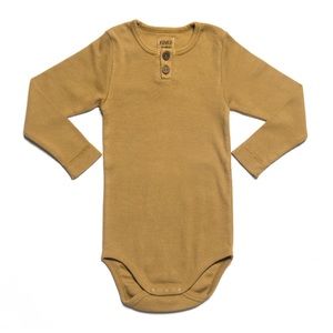 Kidwild Organic Vintage Bodysuit Long sleeve - Ochre 0-3 Months